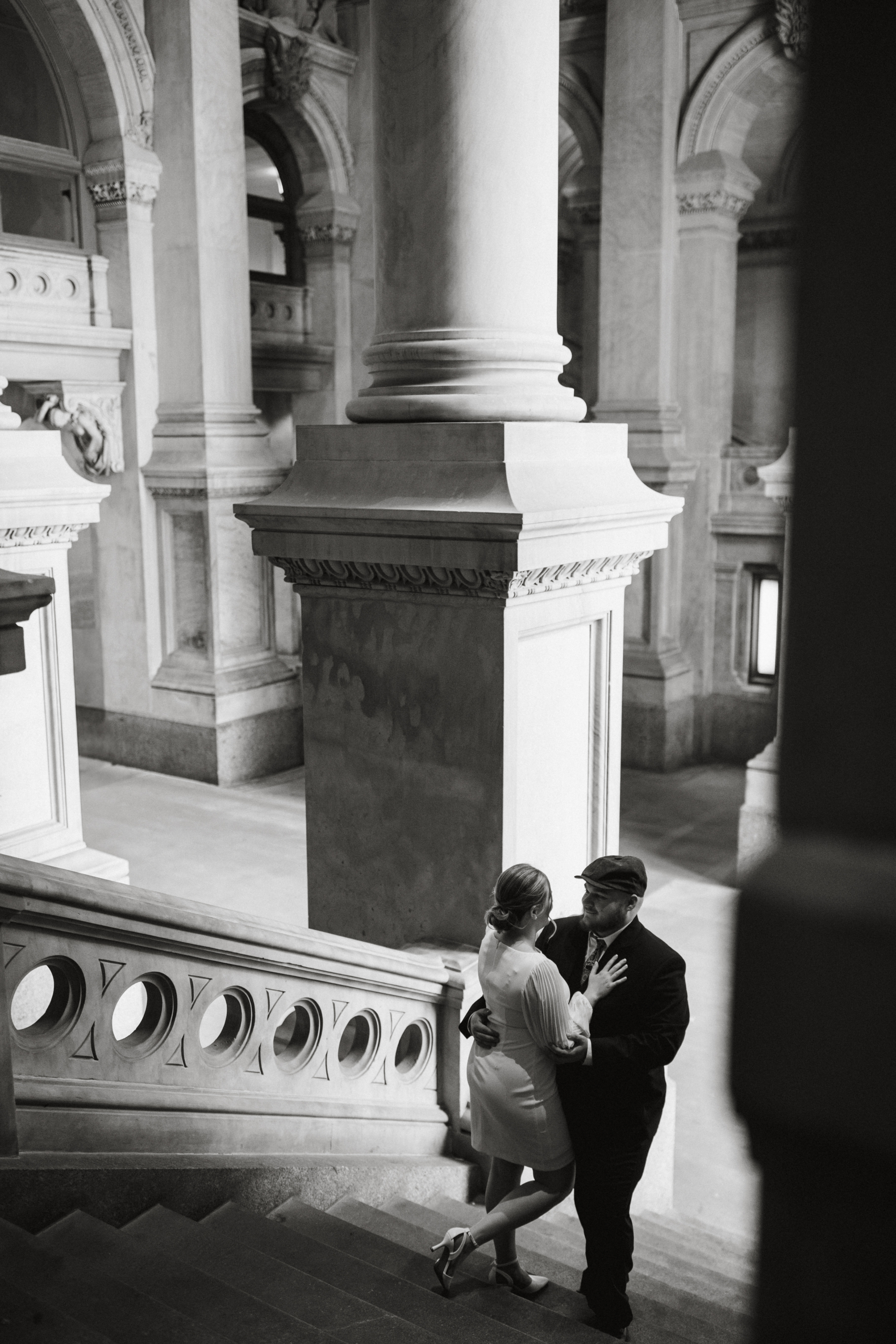 Philadelphia City Hall columns as a dramatic editorial portrait location