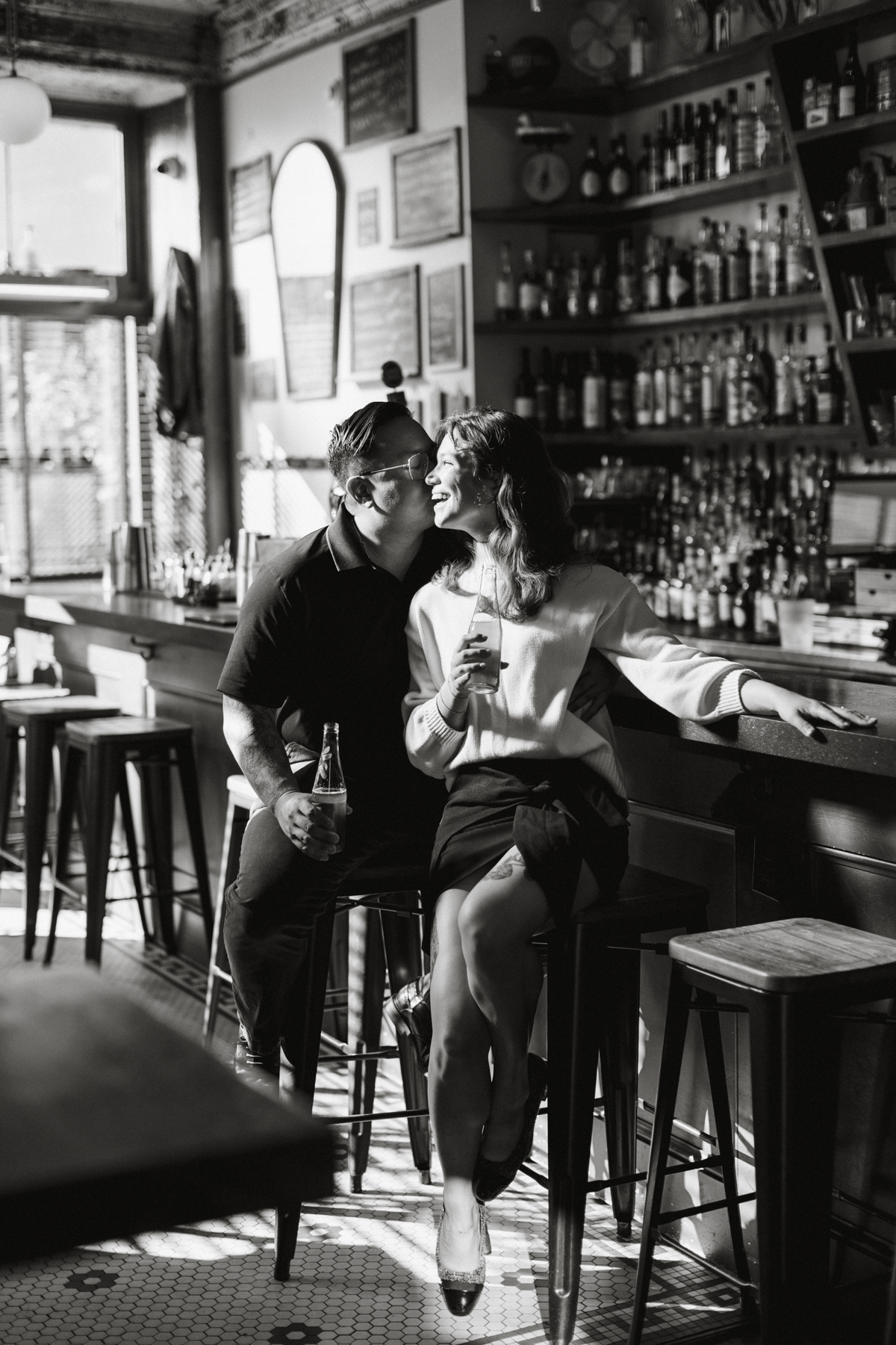 candid engagement photos at grace & proper