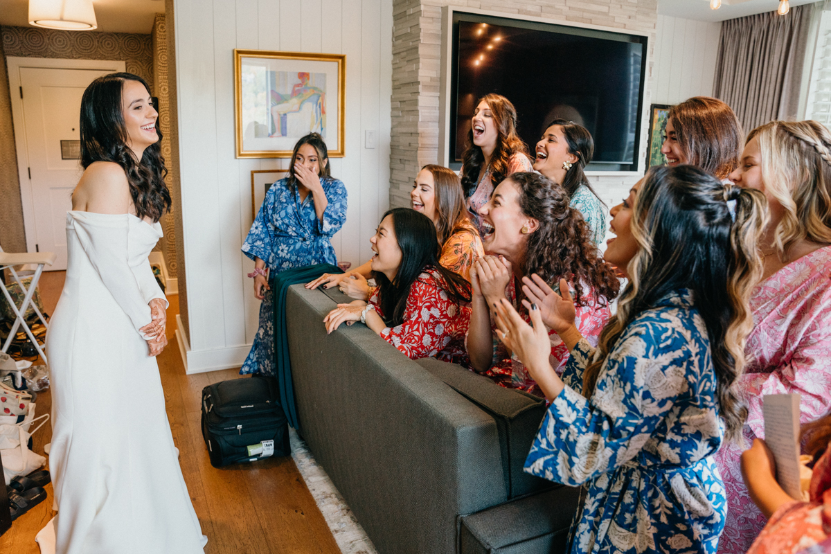 indian fusion wedding bridesmaid dress reveal