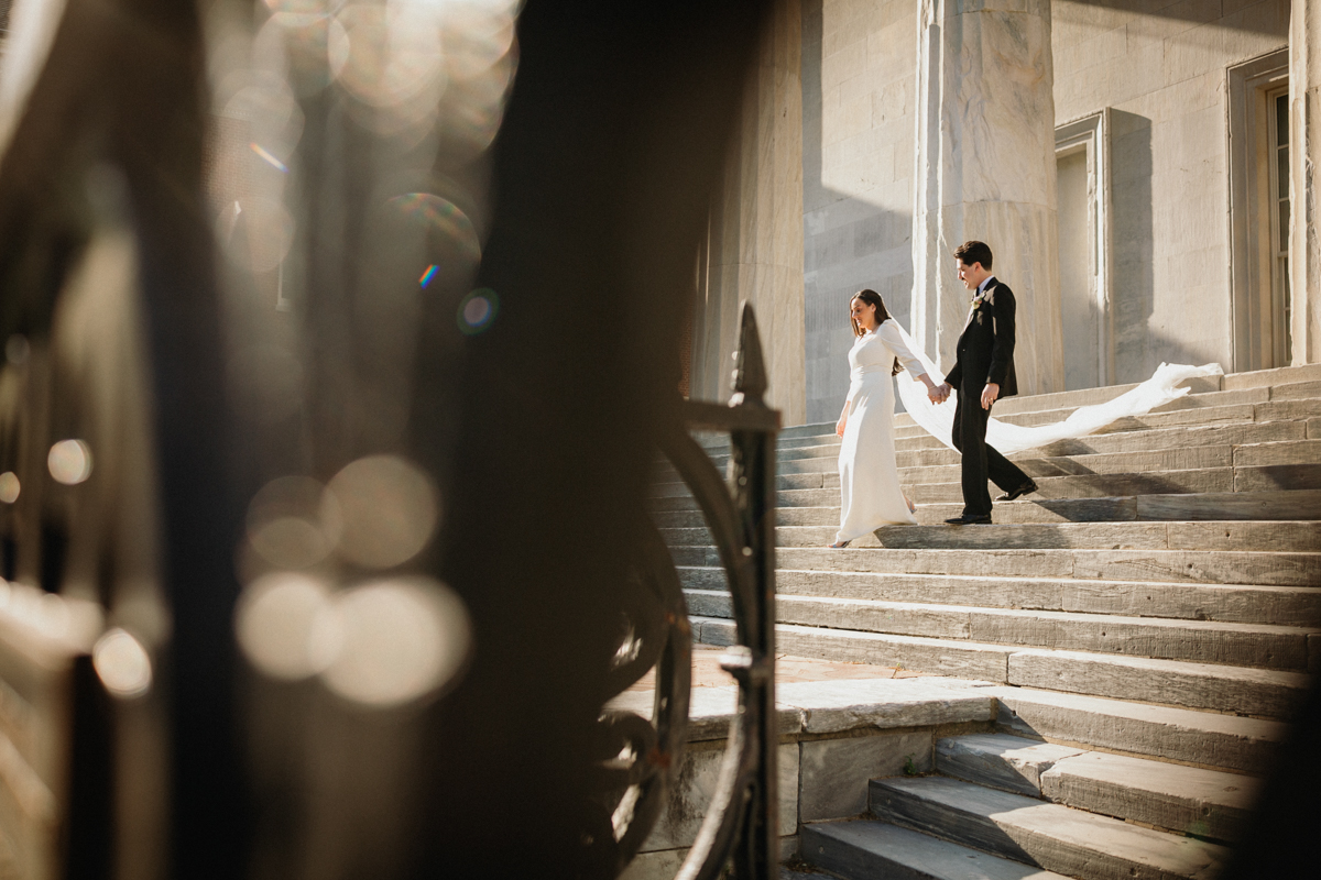 Historic Old City editorial portrait location for Philly wedding couples