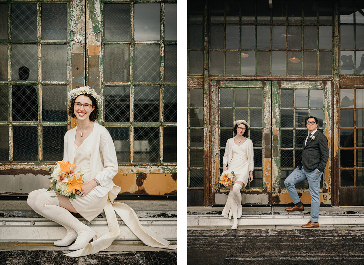 retro wedding bridal look