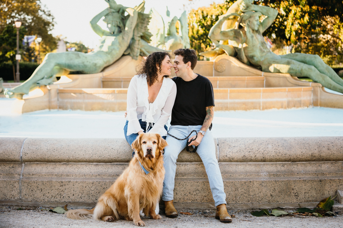 philadelphia engagement photos with dog
