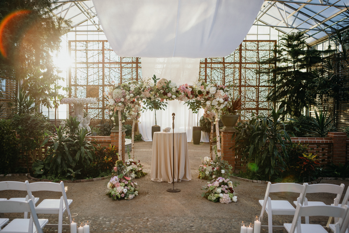 romantic wedding reception florals