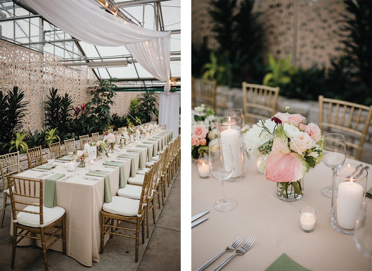 reception details fairmount park horticulture center wedding