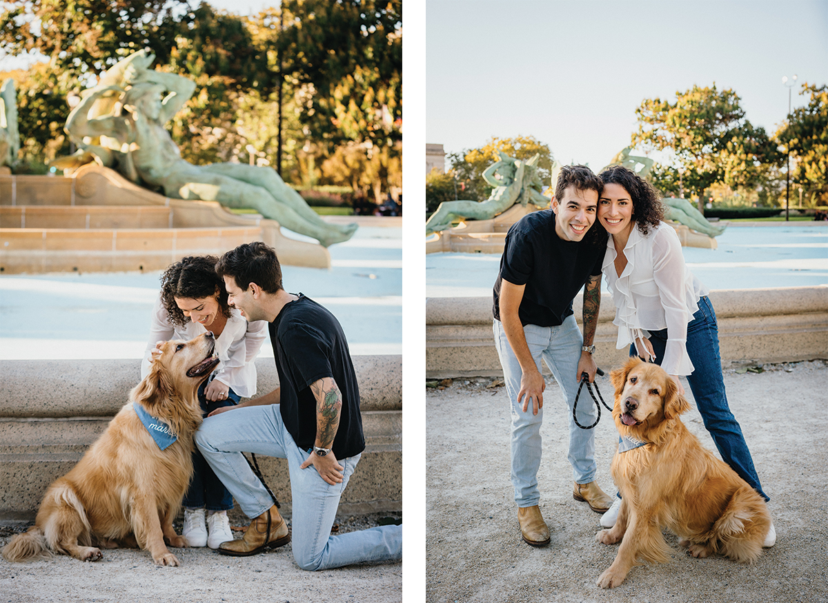 art museum parkway engagement photos
